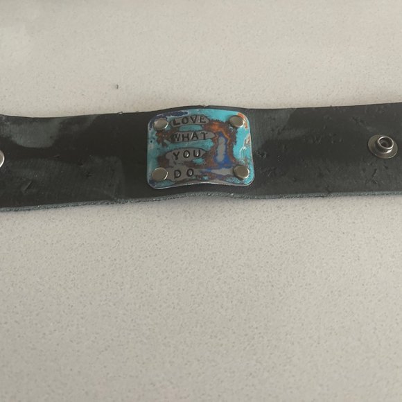 Kate Mesta handmade leather cuff bracelet- Love what you d - Picture 2 of 2